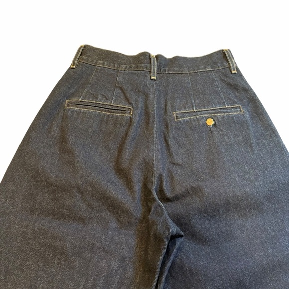 Goldsign Wide-Leg Pleated Denim Trousers | Made in USA, Size 26 - Picture 11 of 14